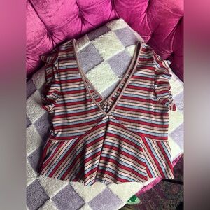 Wild fable striped blouse size larger